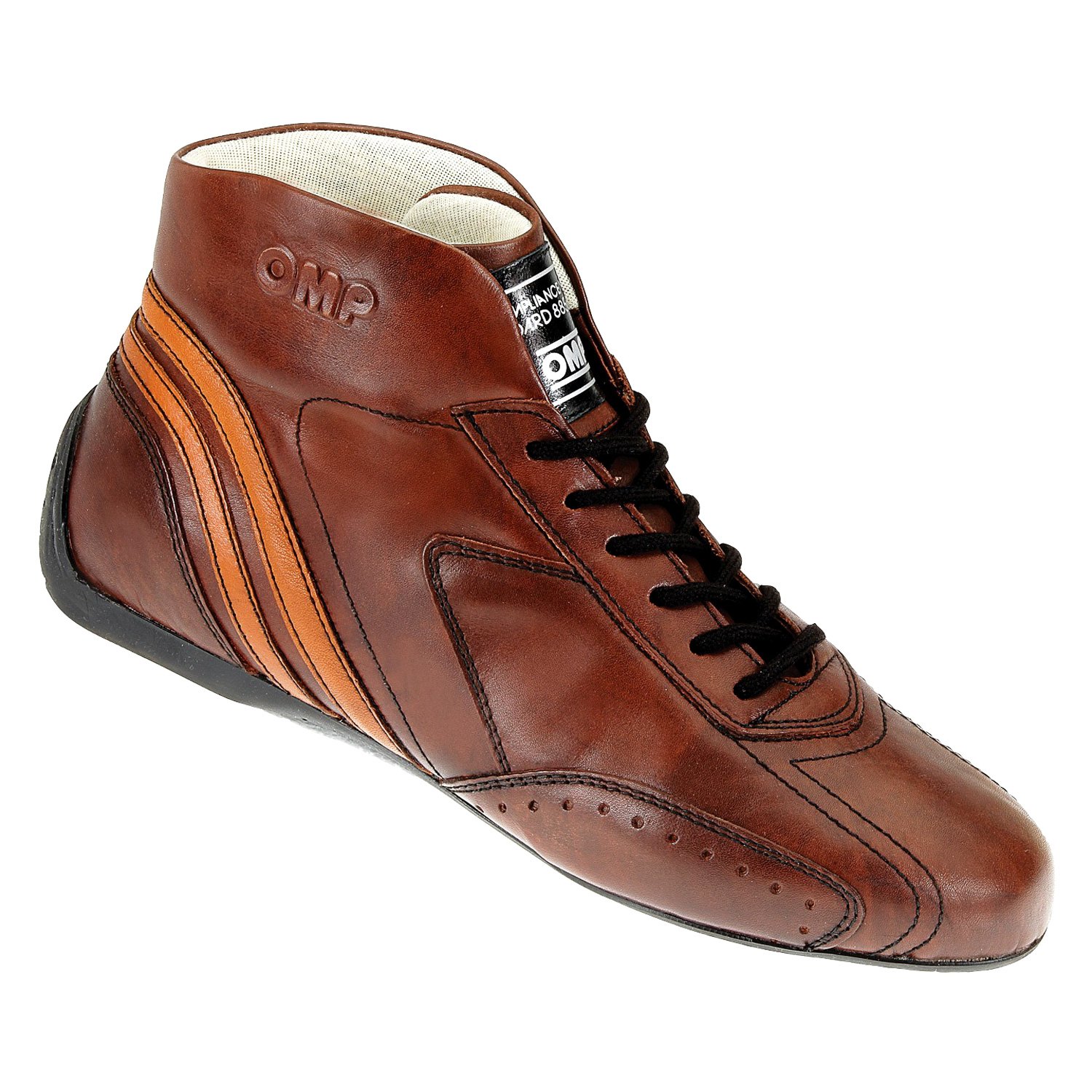 OMP® IC/78401545 Nurburgring Series Brown Leather 45 Size Racing Shoes