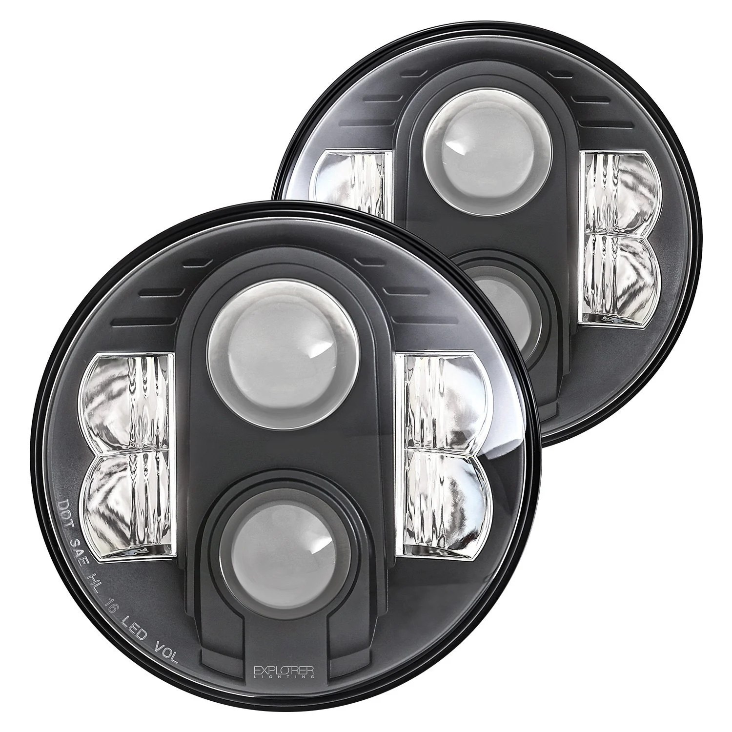 Pro Comp® 76402P 7" Round Black Projector LED Headlights