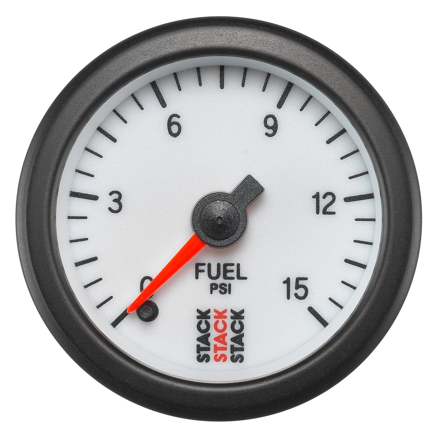 STACK® ST3354 Professional Stepper Motor 52mm Fuel Pressure Gauge, White, 015 PSI