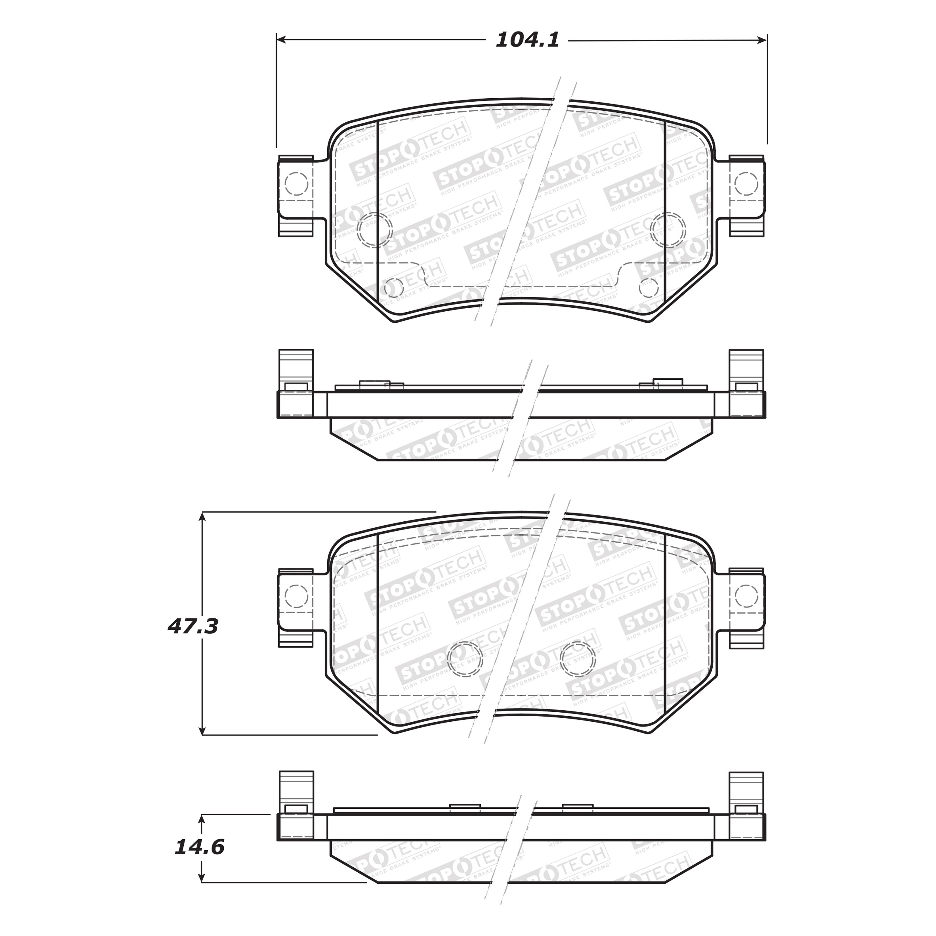 StopTech® 308.18740 Street Performance Rear Brake Pads