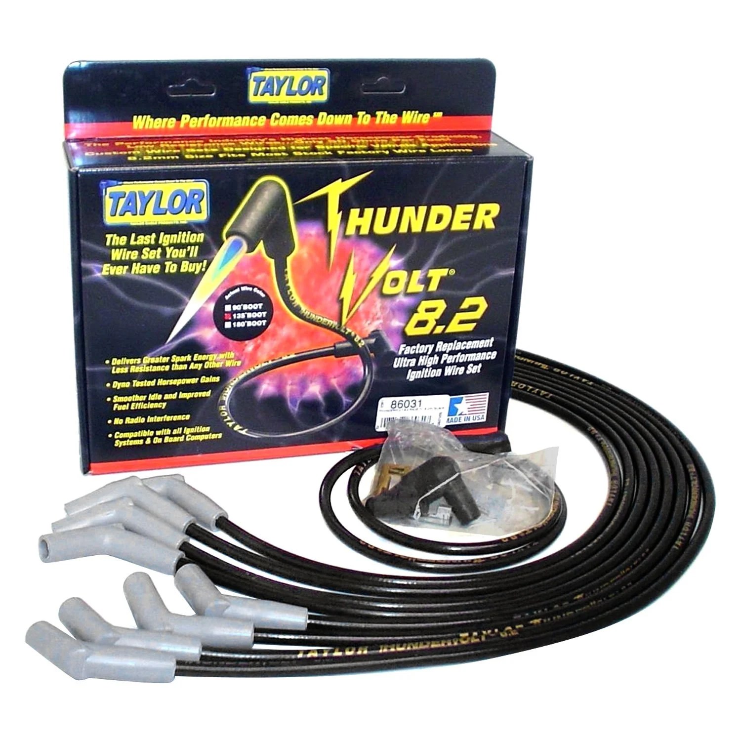 Taylor Cable® 86031 ThunderVolt™ Race Fit 8.2mm Ignition Wire Set
