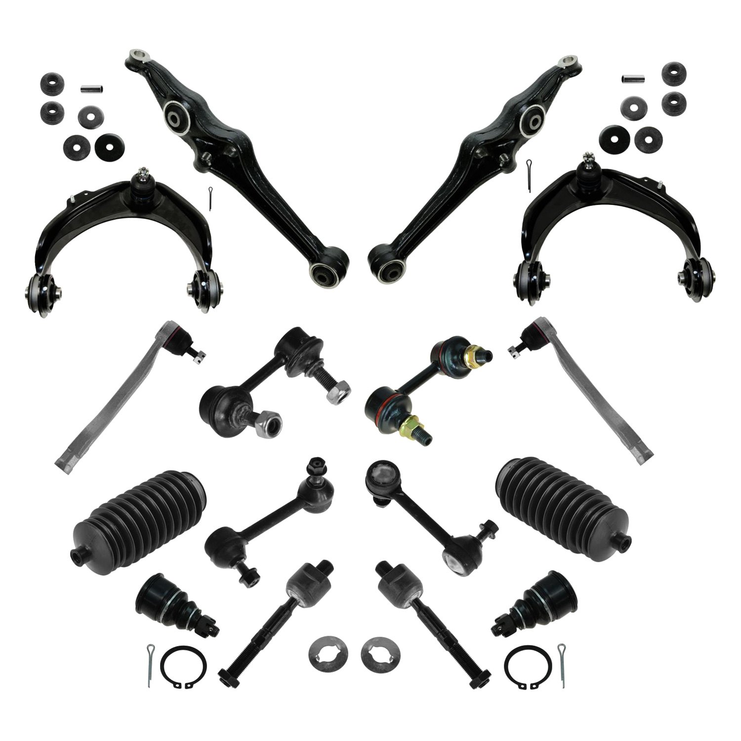 TRQ® PSA28673 Front and Rear Control Arm and Suspension Kit