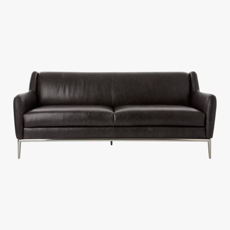 Cb2 Alfred Leather Sofa Baci Living Room