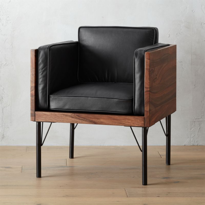borough leather chair CB2