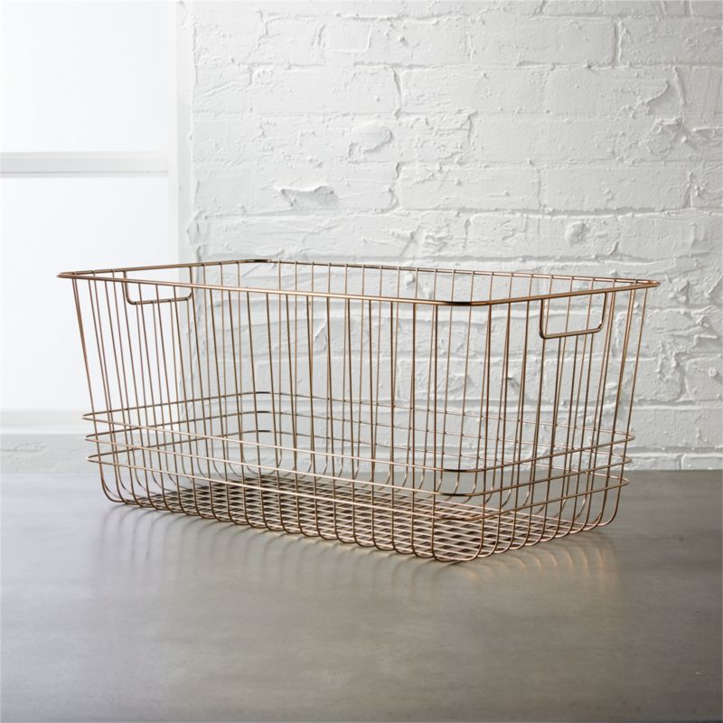 bridgeport large metal basket CB2