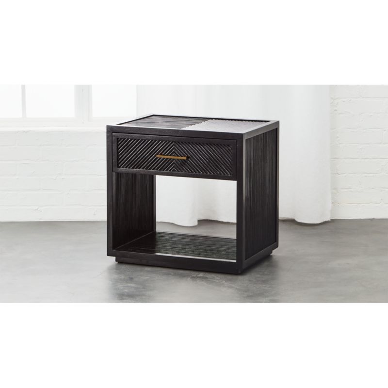 Carlo Black Wood Nightstand CB2