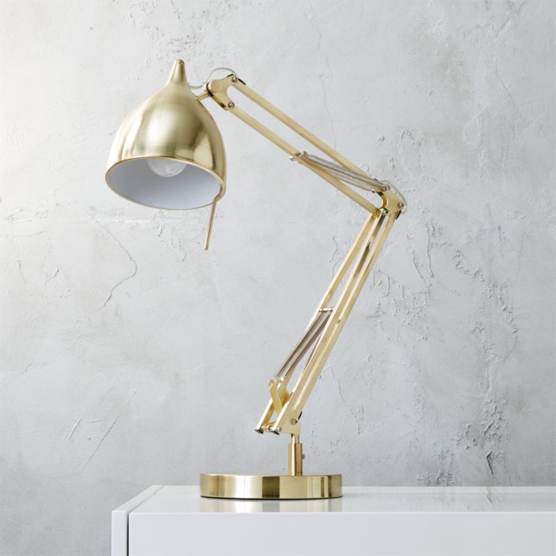carpenter brass table lamp CB2