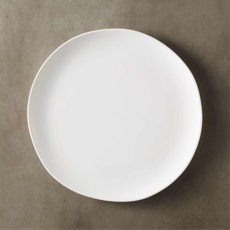 Crisp White Ceramic Dinner Plate + Reviews CB2