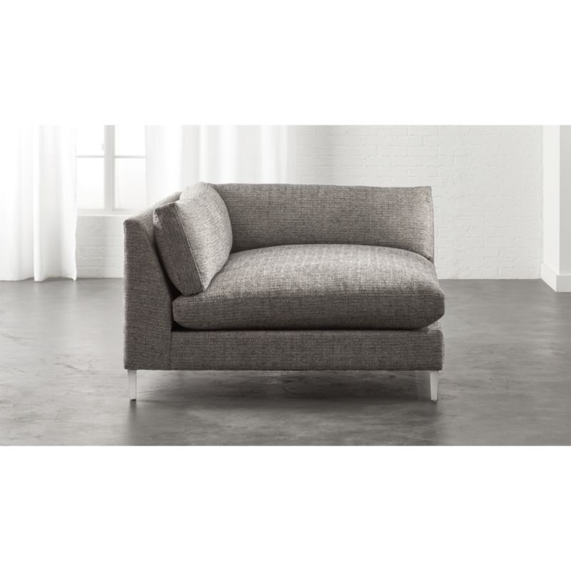 decker grey left arm chaise sofa CB2