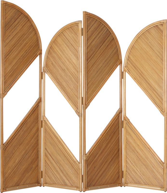 Fan Natural Rattan Room Divider
