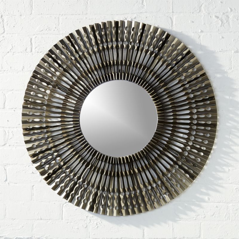 folded metal wall mirror CB2