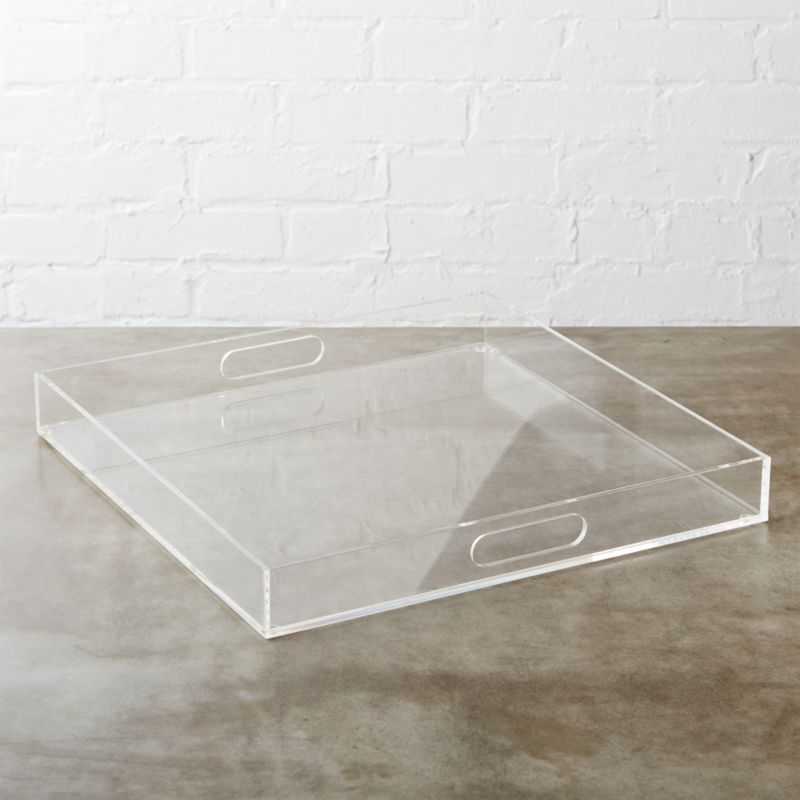 acrylic clear square tray CB2