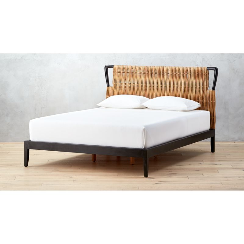 formentera rattan queen bed CB2