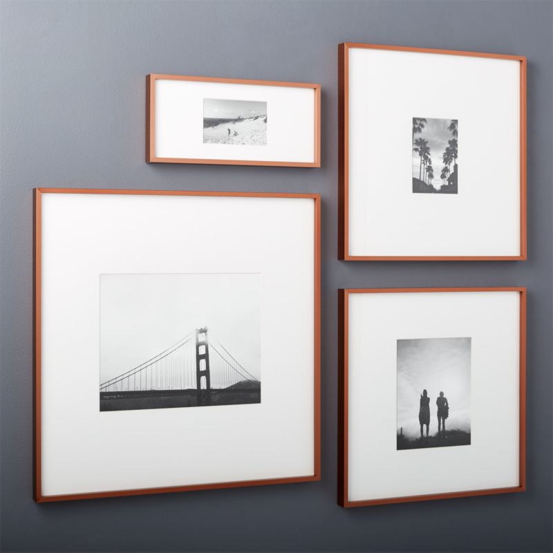 gallery copper 5x7 picture frame with white mat + Reviews CB2