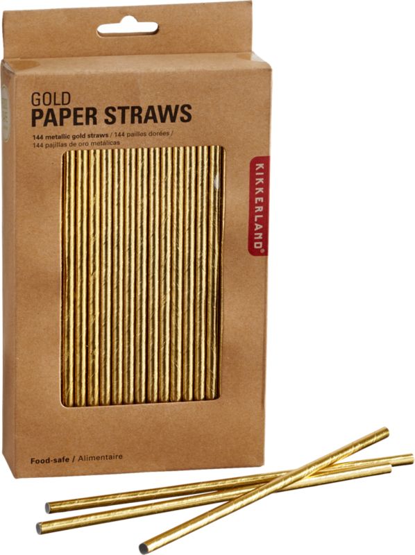 gold straws CB2