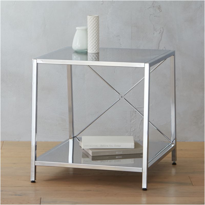 harvey chrome nightstand CB2