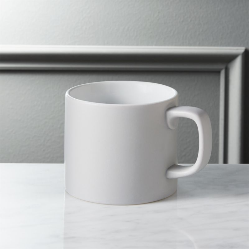 hush matte grey coffee mug CB2