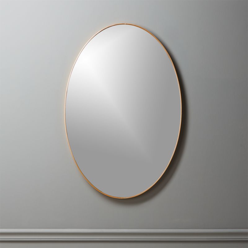 Infinity Brass Oval Wall Mirror 24"x36" CB2