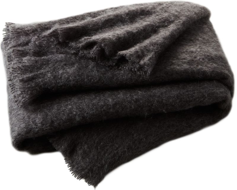 mohair grey throw CB2