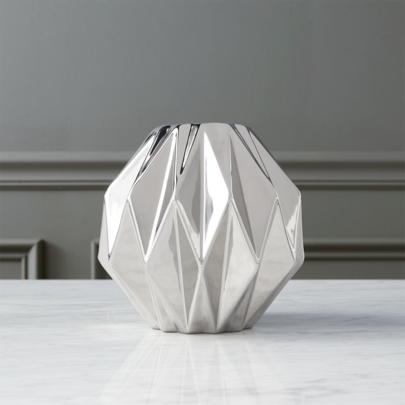 obon silver vase CB2