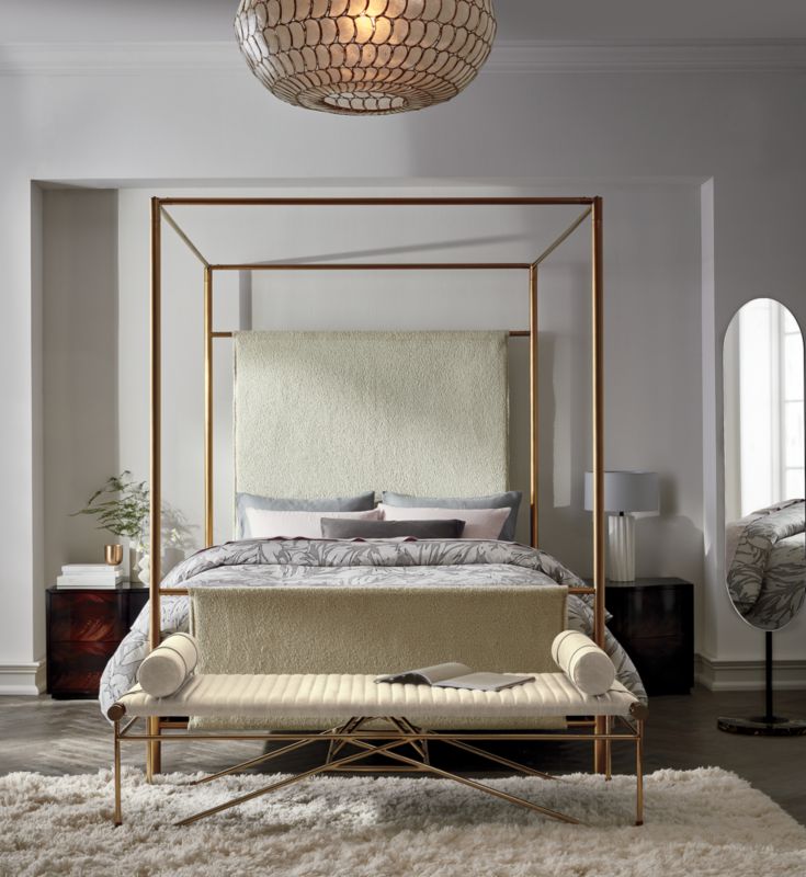 Odessa Shearling Canopy Bed Queen
