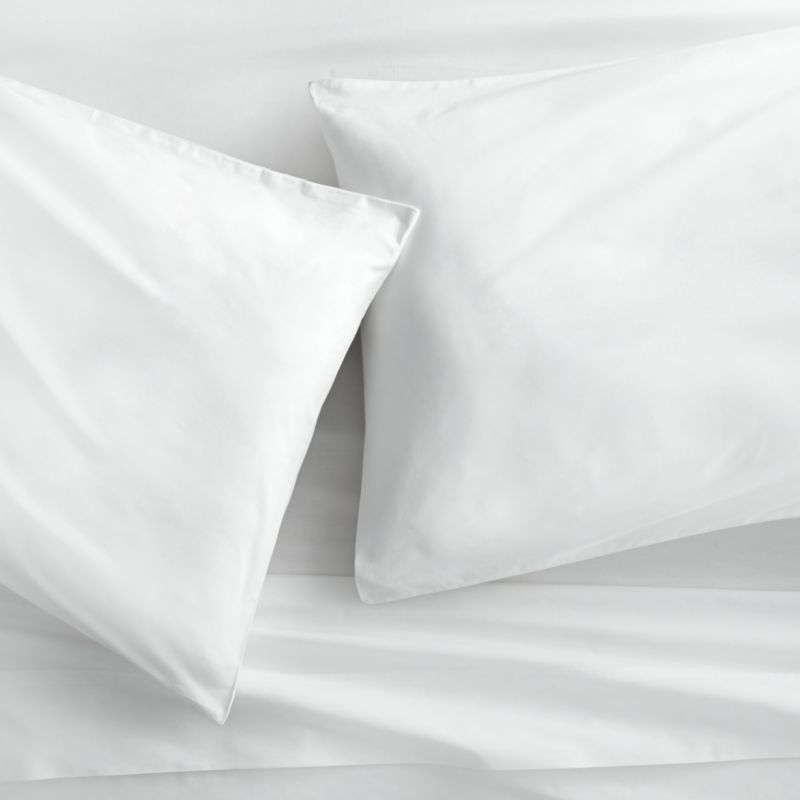 organic white percale queen sheet set CB2