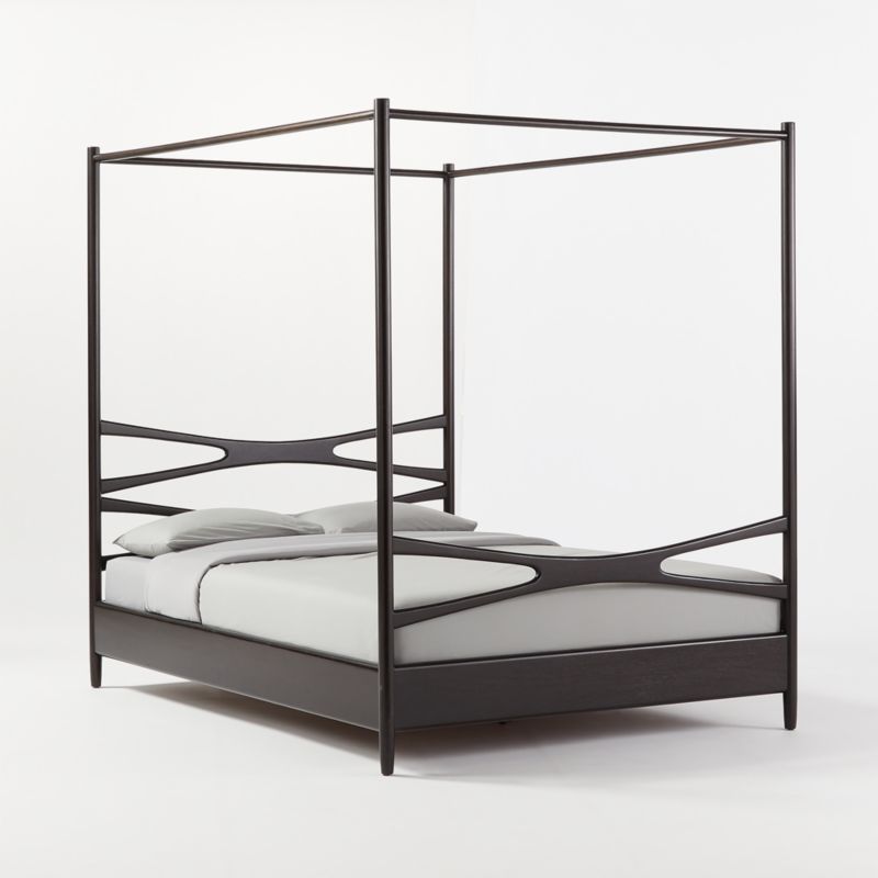 Oslo Queen Black Canopy Bed