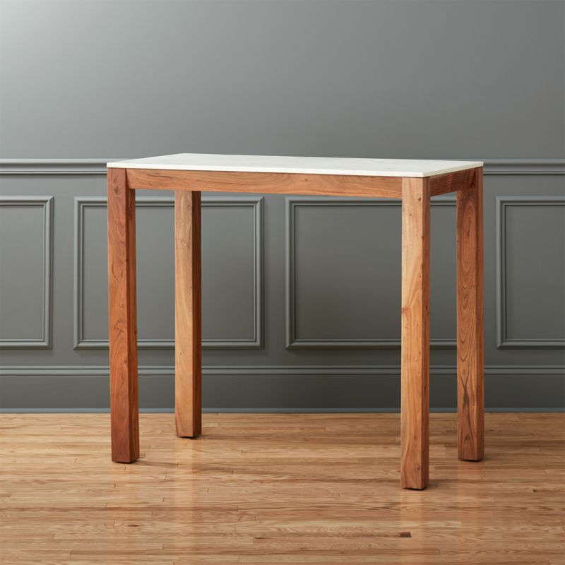 palate marble high dining table CB2