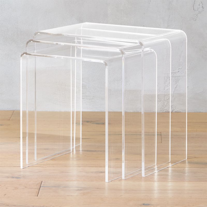 3-piece peekaboo acrylic nesting table set | CB2 (800 x 800 Pixel)