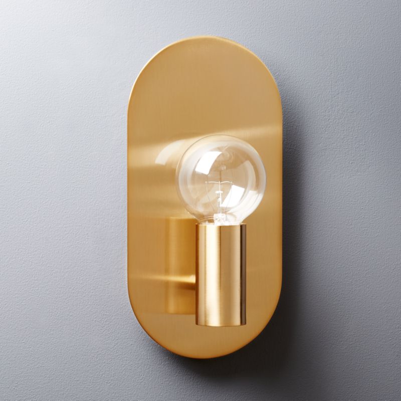 plate brass wall sconce CB2