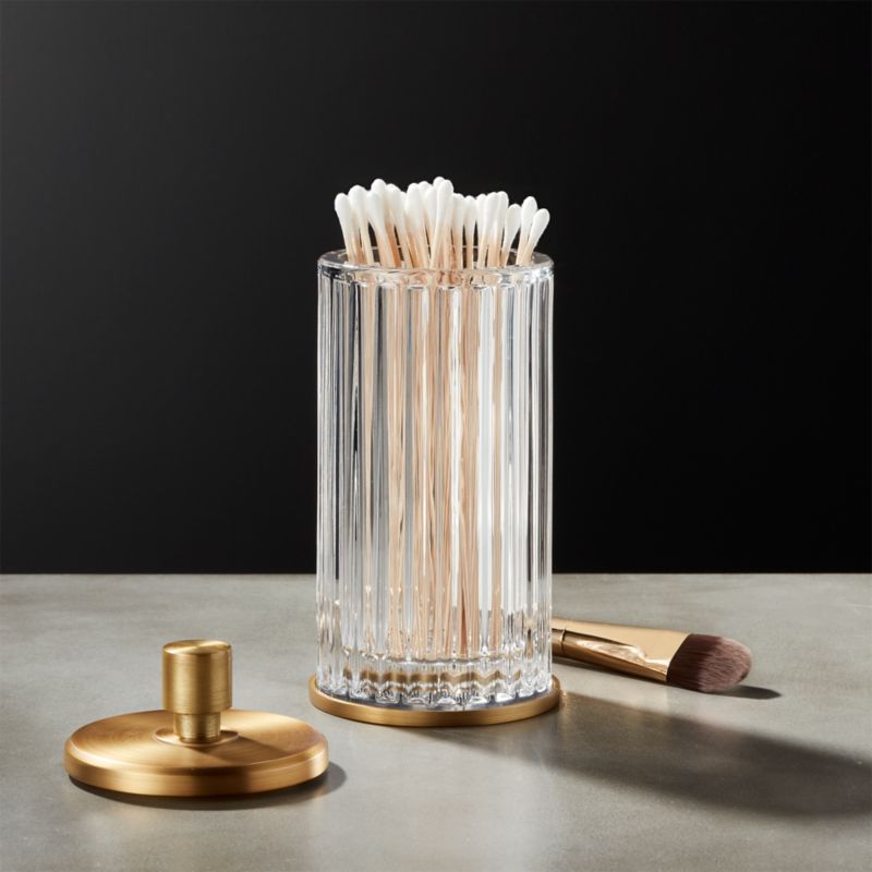 Ribbed Glass Toothbrush Holder