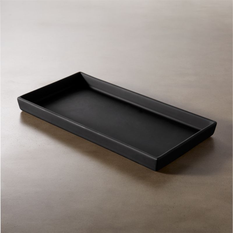 rubber coated black tank tray + Reviews CB2
