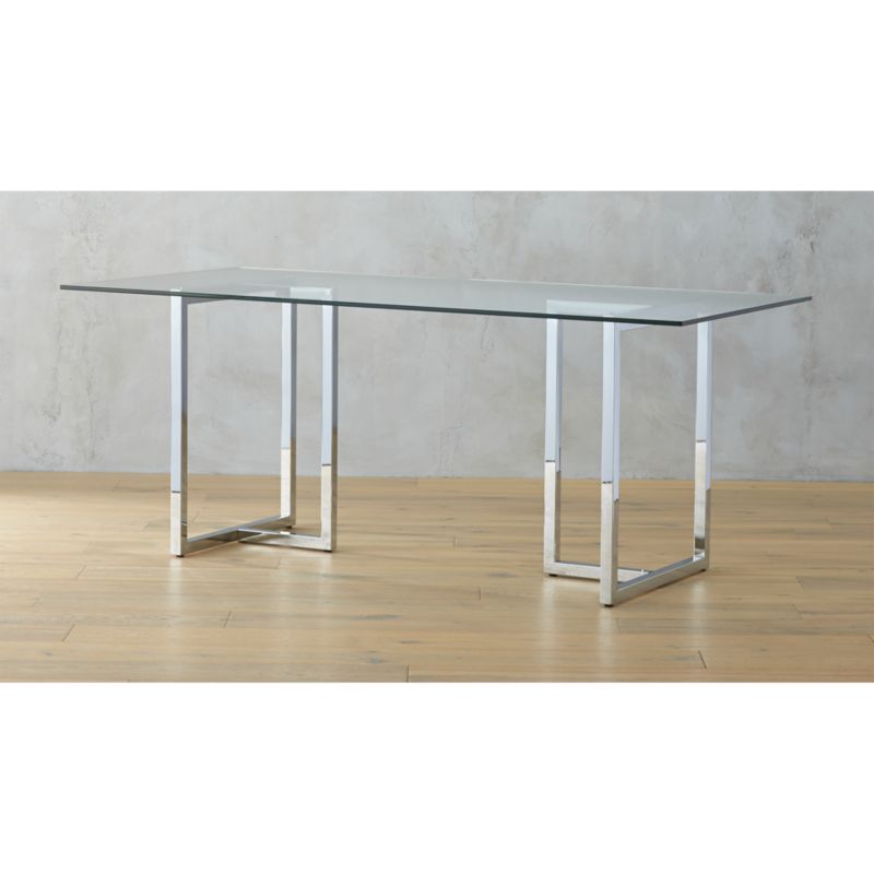 silverado chrome 72" rectangular dining table CB2