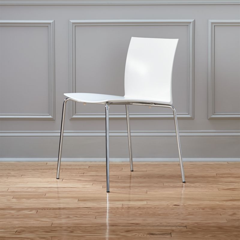 slim white chair CB2