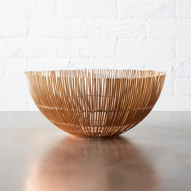 soleil small copper wire bowl CB2