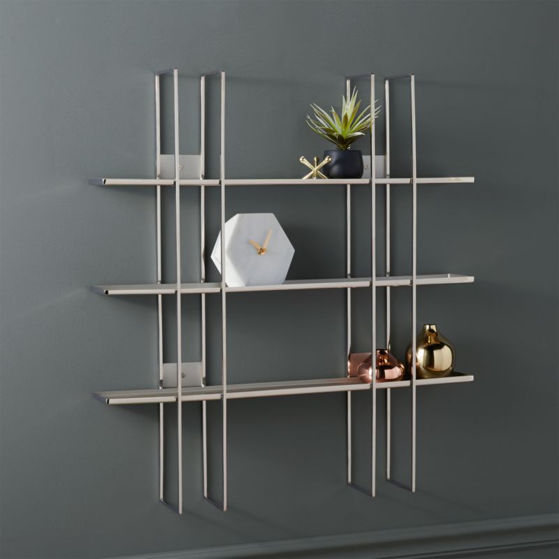 staff stainless steel wall shelf CB2