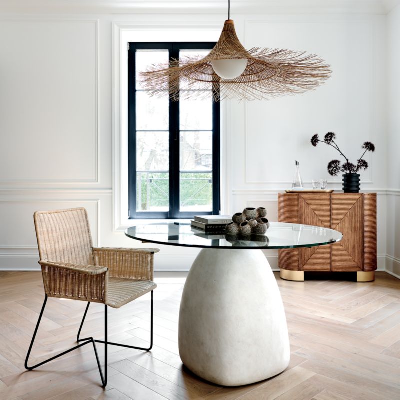 Stone Ivory Round Dining Table 47"