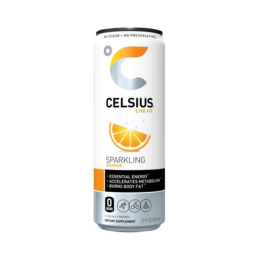 Celsius Live Fit Sparkling Energy Drink Orange 12 Fl Oz ShopRite
