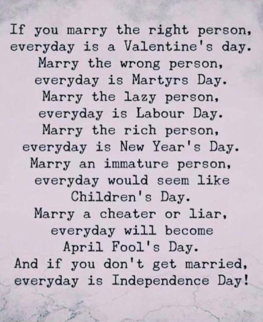 If you marry the right person, everyday is Valentine's Day