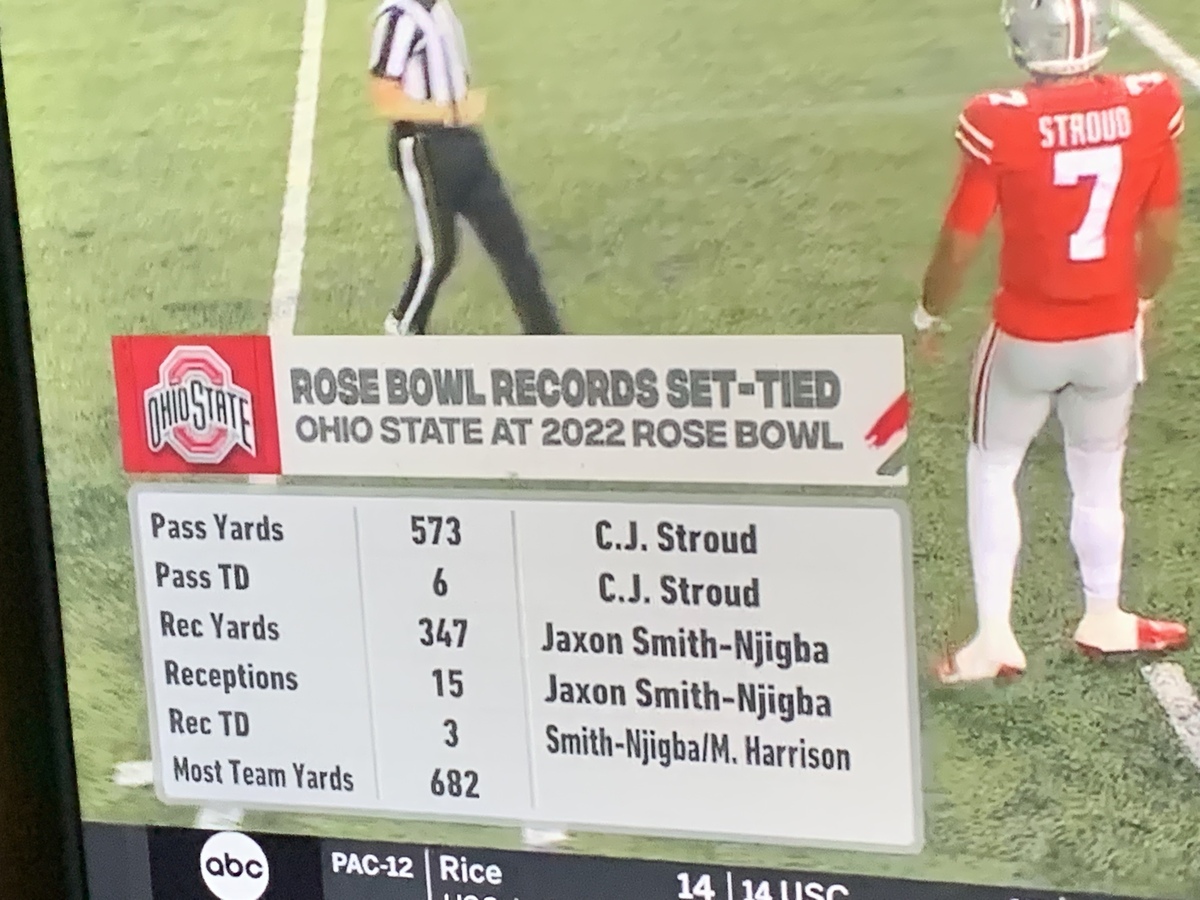 ABC just showed a graphic of how many records Ohio state was forced to