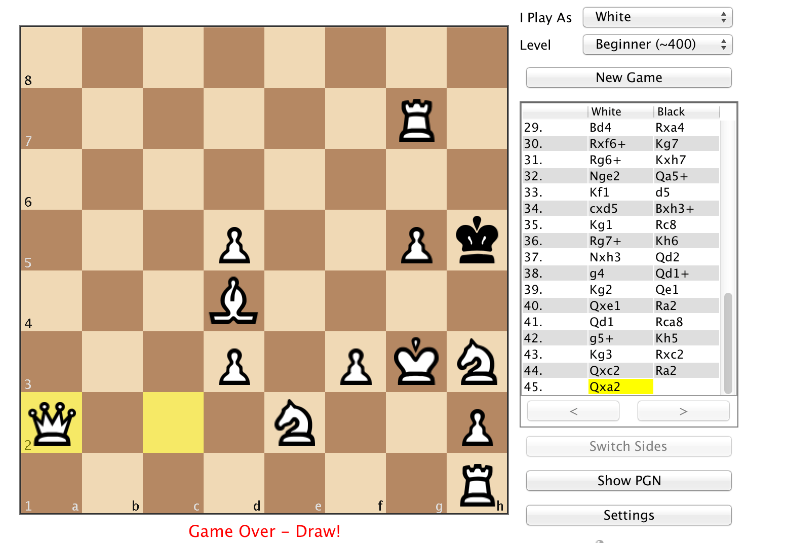 Me not knowing the rules of chess or bug?