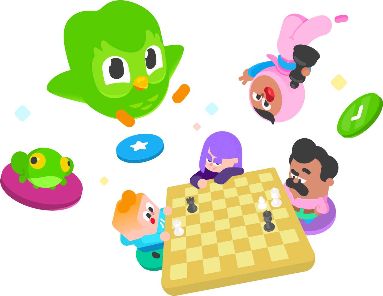 Jogue xadrez com Duo Parceria x Duolingo