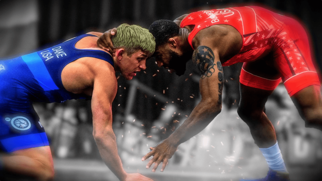 Wrestling against yourself, who you are vs. what you want to be.