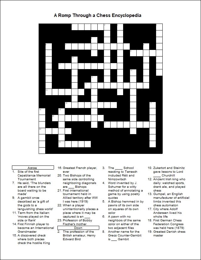 A Romp Through a Chess Encyclopedia