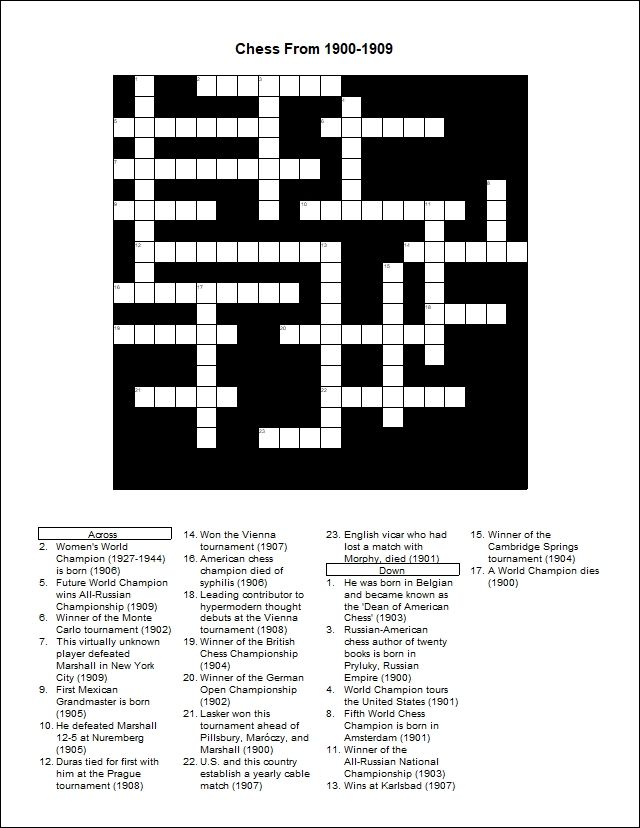 Chess From 19001909