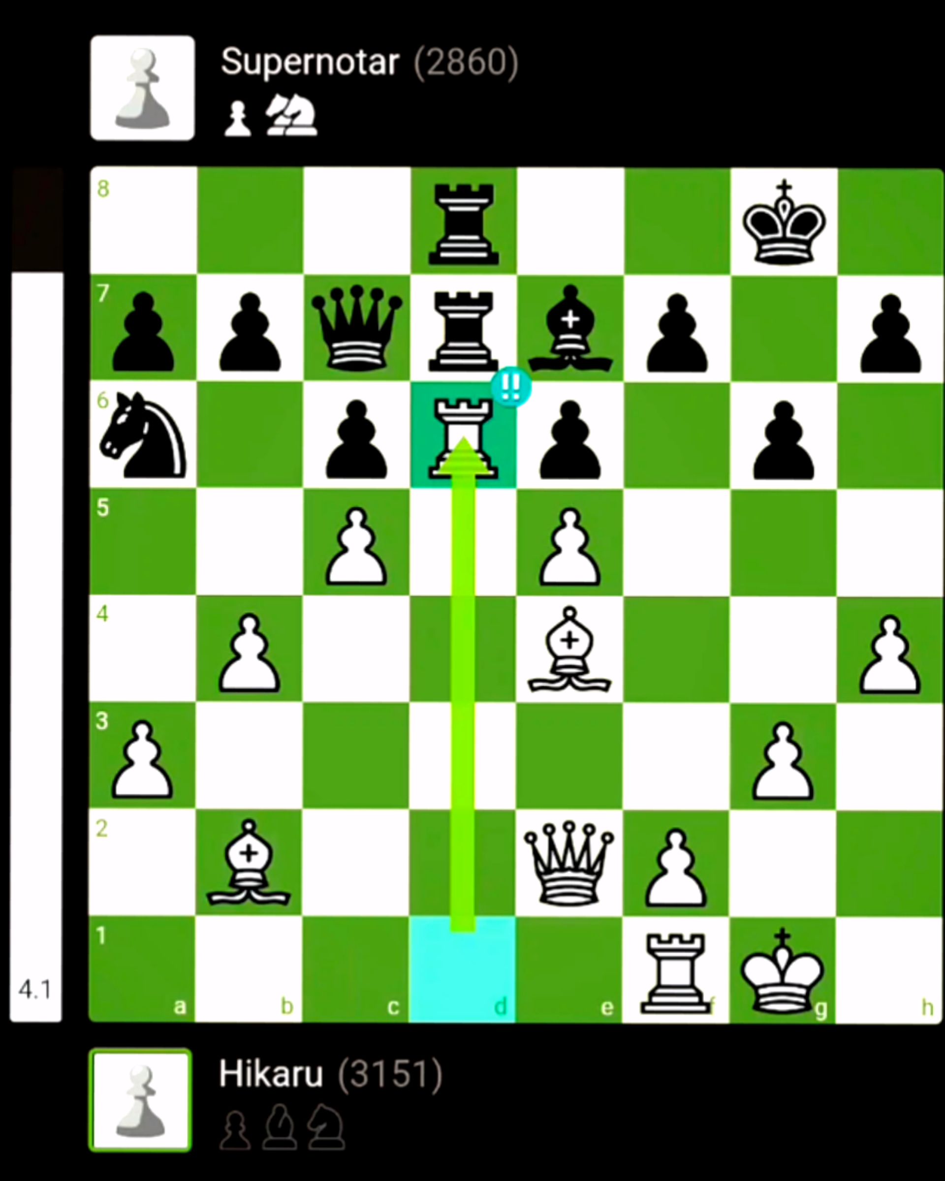 Hikaru got 6 Brilliant moves in a row on !!!!!!