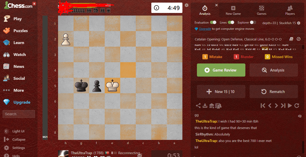 Endgame puzzle from my game Chess Forums