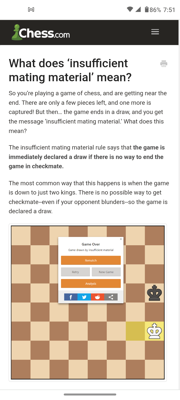 doesn't know what "insufficient mating material" means