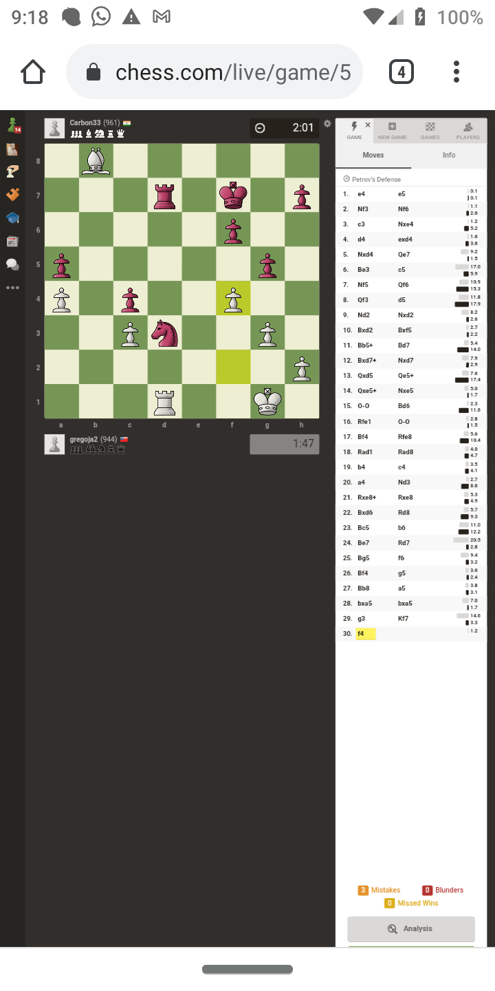 Declared Loser in a WINNING position Chess Forums