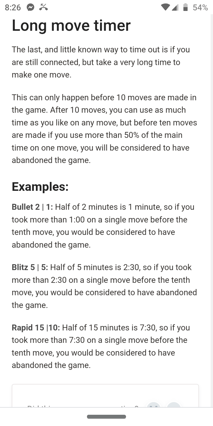 Lost by Abandonment while still playing? Chess Forums